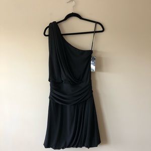 Suzi Chin Maggy Boutique black one shoulder dress